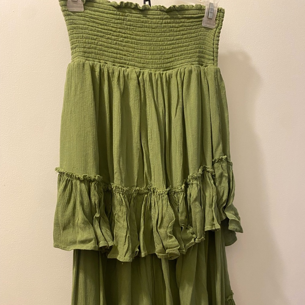 Free People Green Midi Skirt